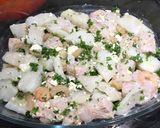 Foto del paso 7 de la receta: Pastel de bacalao, merluza y gambas, con kale y queso feta