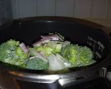 A picture of step 1 of Creamy Soy Milk Soup with Spring Broccoli.