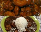 A picture of step 8 of Abigaile's Étouffée served with rice.