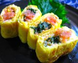 A picture of step 3 of For Adult Bentos: Mentaiko Tamagoyaki (Rolled Omelette).