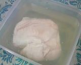 A picture of step 1 of Chicken Breast and Mizuna Green Salad with Umeboshi, Mayonnaise, and Wasabi.