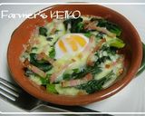 A picture of step 4 of Soft-boiled Egg in a Spinach and Enoki Mushroom Nest.