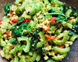 รูปขั้นตอนการทำที่ 5 ของ เขียวหวานผัดแห้งไก่มะระกับข้าวบาสมาติ