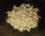 A picture of step 2 of Chatpate aloo.