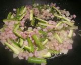 A picture of step 1 of Fresh pasta with asparagus and pancetta.