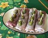 Une image de l'étape 7 de Roulés de jambon blanc à la tomate, gorgonzola et olives.