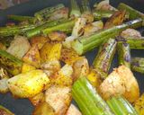 A picture of step 3 of Drumstick potato fry.