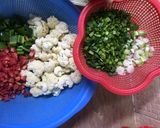 A picture of step 1 of Chinese style Qeema veggies.