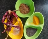 A picture of step 1 of Lasuni methi or Garlic methi.