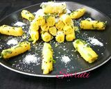 A picture of step 8 of Gujarati Khandvi.