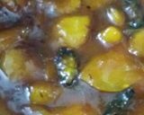 A picture of step 2 of Raw mango launji in jaggery.