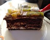 A picture of step 19 of Black forest in pineapple sorbet n chocolate ganache#easterdish.