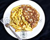 A picture of step 5 of Chips and omelette.