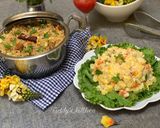 A picture of step 8 of Chinese fried rice with Russian salad.