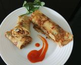 A picture of step 9 of Egg Pancake with chicken keema.