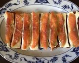 A picture of step 3 of California Farm Cured Salmon Paprika Rolls.