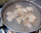 A picture of step 1 of Oler Dalna/ Bengali style Yam Curry.