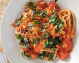 Foto del paso 7 de la receta: Tallarines con cherrys y albahaca