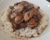 A picture of step 12 of Mushroom Stroganoff.