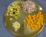 A picture of step 1 of Amaranthus, Veggies and Lentil Dry Curry.