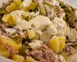 Zöldbabos krumplis tonhalsaláta (Sālād‑e Kimyā) recept fázis 8 fotója