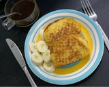 Hình bước làm 3 của món Bánh mì rán bơ trứng (french toast)