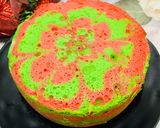 Foto langkah ke 7 dari resep 342. Bolu Zebra Merah Hijau| Sponge Cake Rice Cooker.