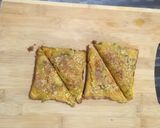 A picture of step 5 of Moong dal toast.