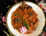 A picture of step 9 of Soya Baingan Bharta.