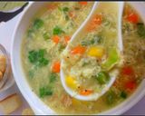 A picture of step 8 of Veggies Egg Drop Soup.