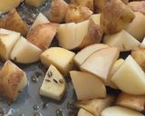 A picture of step 2 of New Potatoes & Dill leaves stir fry.