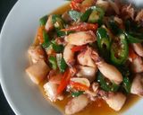 Foto langkah ke 5 dari resep Cumi Asin Cabe ijo.