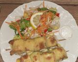Cukkinitekercs sajttal és sonkás felvágottal recept fázis 2 fotója