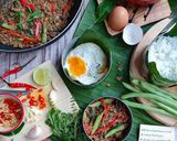 Gambar langkah 12 resipi Phat Kaphrao Daging Cincang.