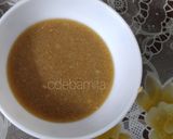 A picture of step 4 of Butterscotch lassi (without sugar).