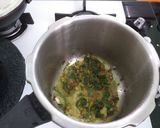 A picture of step 2 of Kheera Choru (leafy Vegetable rice).