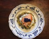 A picture of step 7 of California Farm made Sour Cream, Cold Smoked Salmon and Potato Poffertjes.