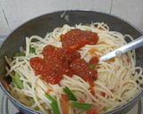 A picture of step 4 of Spaghetti With Indo - Chinese Twist.