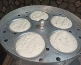 A picture of step 5 of Rava idli.
