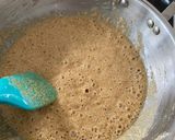 A picture of step 3 of Kada prashad (wholewheat flour halwa).