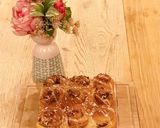 A picture of step 7 of Coconut pecan cinnamon rolls.