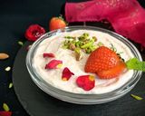 A picture of step 6 of Strawberry Rose Shrikhand.