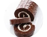 A picture of step 2 of Swiss roll strawberry gulab jamun ice cake.
