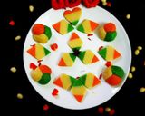 A picture of step 9 of Tricolour peanut katli.