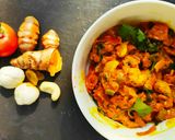 कच्ची हल्दी की सब्जी नट्स के साथ रेसिपी चरण 3 फोटो