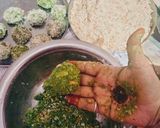 A picture of step 2 of Hara Bhara kabab.