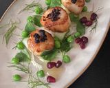 A picture of step 2 of Scallops With A Black Pudding Crumb, Fennel & Cucumber Salad, Pea & Pea Shoots And Apple Purée.