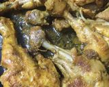 A picture of step 7 of Chicken Tangdi Masala.
