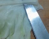 A picture of step 1 of Cabbage leaf vadi.