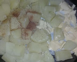 Foto del paso 5 de la receta: Tortuguita rellena al horno con puré de papas cremoso!